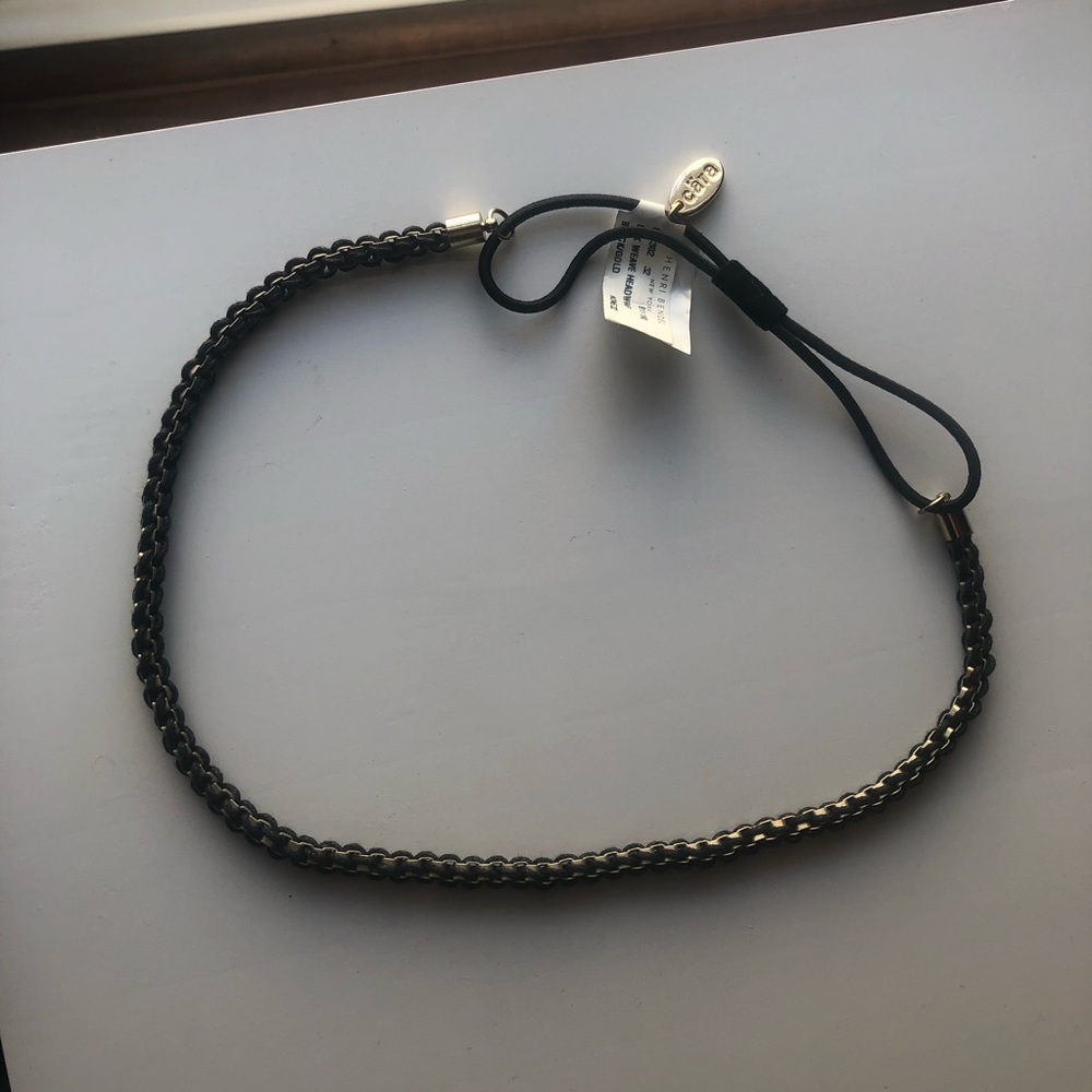 Henri Bendel Black box weave head wrap headband